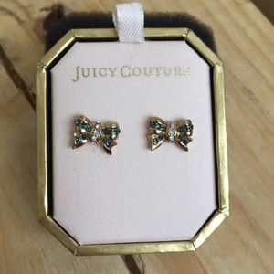 Juicy Couture Green & Gold Bow Stud Earrings